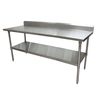 Bk Resources Work Table Stainless Steel With Undershelf, 5" Backsplash 72"Wx30"D VTTR5-7230
